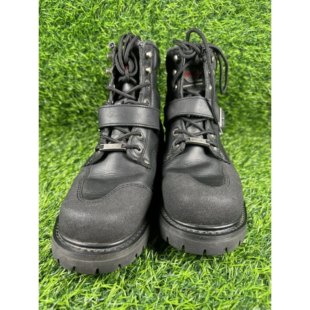 Milwaukee Mototcycle Boots Men's Size 9 Black  Side Zip